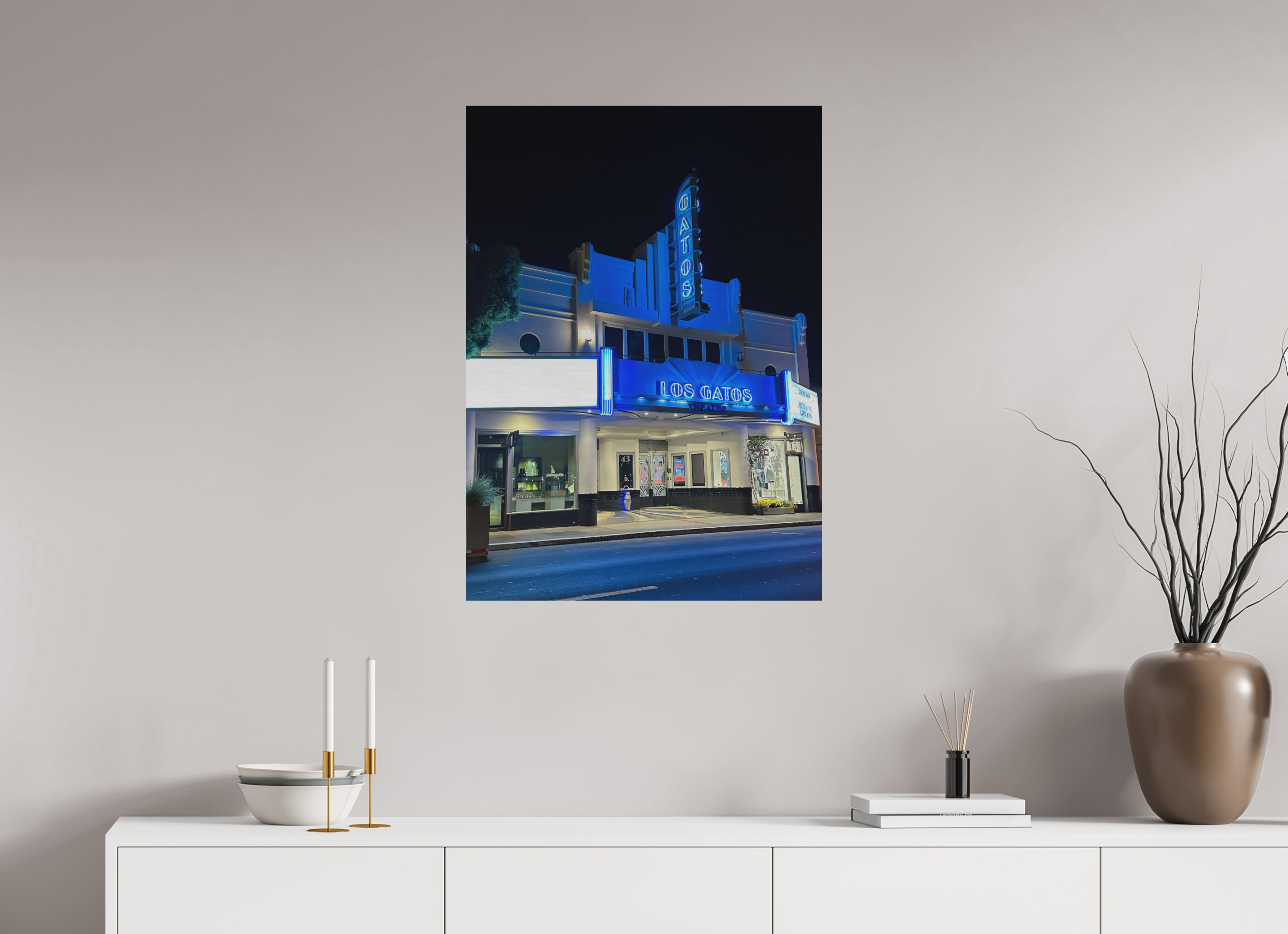 24 x 33.4″, ChromeLuxe Brushed Neon Dreams on Main Street