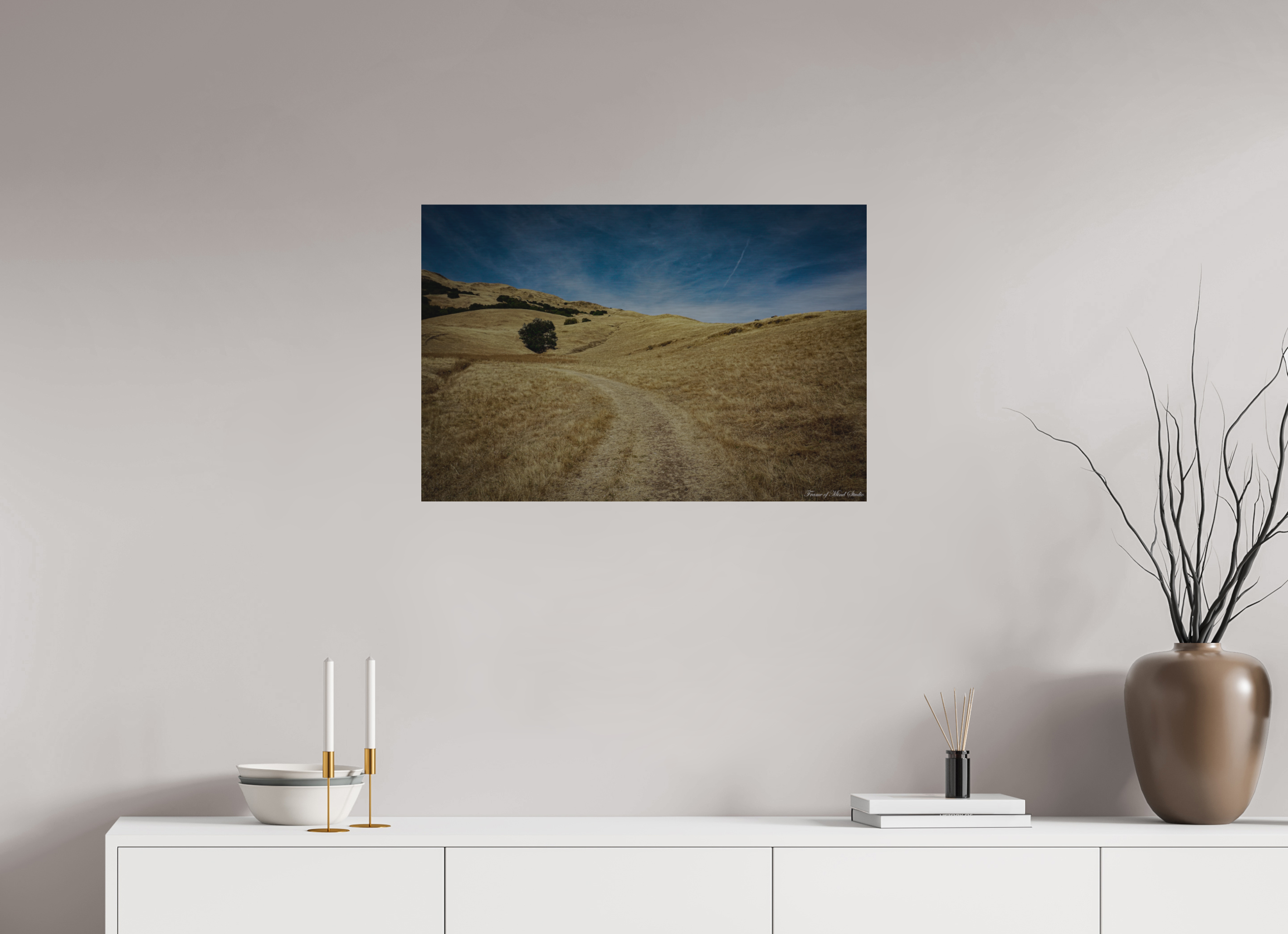 30 x 20″, Matte Brush Golden State of Mind