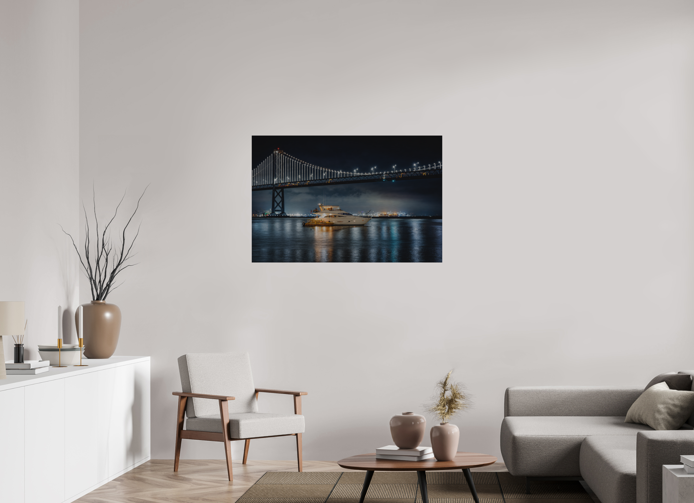 45 x 30″, Matte Brush Midnight Crossing